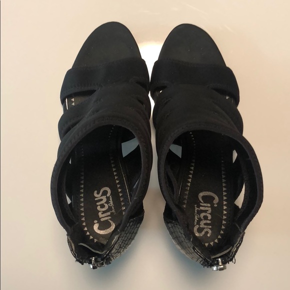 Black Open Toe Heels - Picture 2 of 6